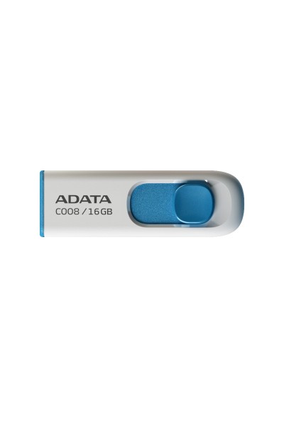 KRN018124 ذاكرة فلاش Adata C008-16GB 16GB USB2.0 كلاسيكية (أبيض + أزرق)