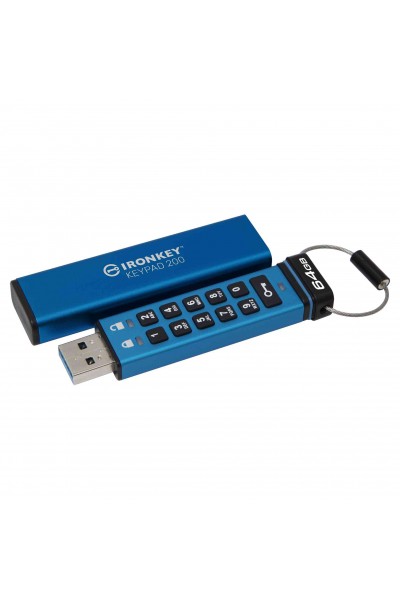 KRN018135 Kingston IKKP200-64GB 64GB IronKey Keypad 200، FIPS 140-3 Lvl 3 (في انتظار) ذاكرة فلاش