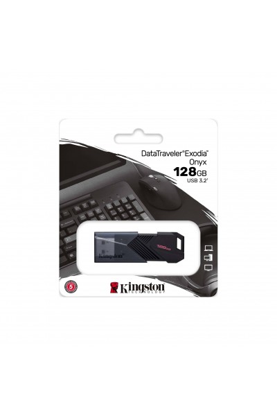 KRN018138 ذاكرة فلاش Kingston DTXON-128GB 128GB USB 3.2 Gen 1 DataTraveler Exodia Onyx المحمولة