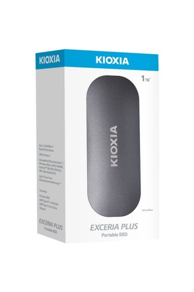 KRN018213 قرص Kioxia 1 تيرابايت Exceria Plus G2 USB 3.2 1050-1000 ميجابايت-s LXD10S001TG8 قرص SSD محمول من النوع C