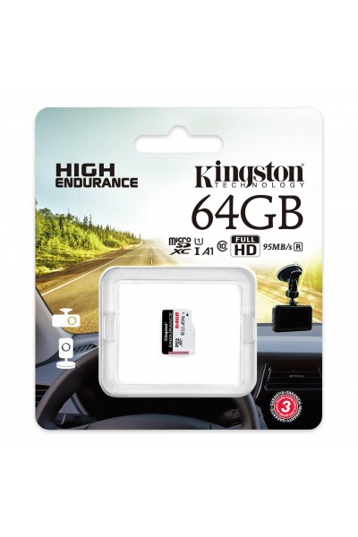 KRN018275 Kingston SDCE-64GB 64GB microSDXC Endurance 95R-30W C10 A1 UHS-I بطاقة الذاكرة فقط