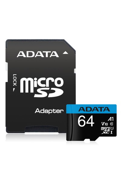 KRN018279 بطاقة Adata 64GB Premier microSDXC مع محول بطاقة ذاكرة UHS-I Class10 V10