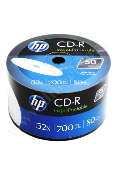 KRN018322 Hp CD-R 700 ميجابايت - 80 دقيقة قابلة للطباعة 50 قطعة قابلة للانكماش