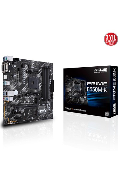 KRN018378 اللوحة الأم Asus Prime B550M-K AMD AM4 الجيل الثالث DDR4 VGA DVI HDMI