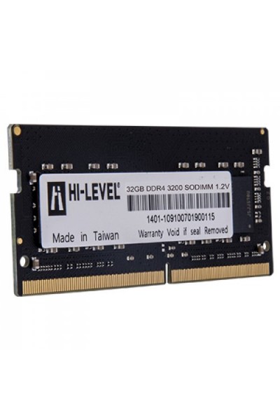 KRN018722 Hi-Level HLV-SOPC25600D4-32G 32 جيجابايت (1 × 32 جيجابايت) DDR4 3200 ميجاهرتز CL22 ذاكرة وصول عشوائي (ذاكرة)
