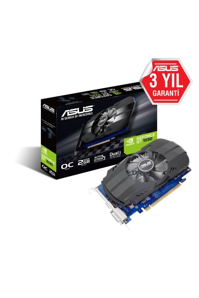 بطاقة رسومات ASUS 2Gb PH-GT1030-O2G Gddr5 6008Mhz 64 بت DVI-Hdmi (PH-GT1030-O2G) KRN018970