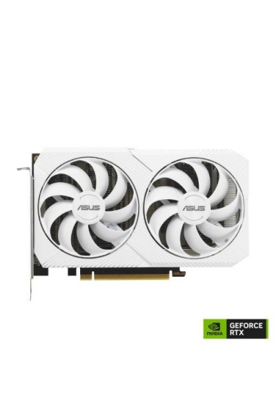 KRN019359 بطاقة رسومات الألعاب Asus GeForce® RTX3060 سعة 8 جيجابايت DUAL OC باللون الأبيض DUAL-RTX3060-O8G-WHITE باللون الأبيض