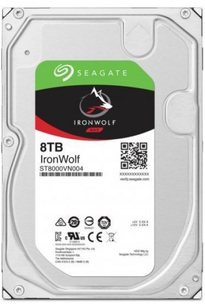 KRN019727 Seagate 8Tb ST8000VN004 Ironwolf 3.5 بوصة 7200 دورة في الدقيقة 256 ميجا بايت مستشعر Rv، Sata 3، 24-7 قرص Nas