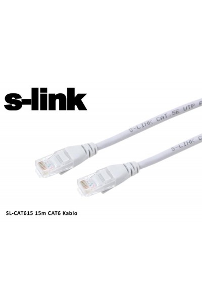 KRN019780 كابل توصيل S-link sl-cat615 Cat6 بطول 15 متر رمادي UTP