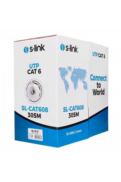 KRN019795 كابل S-link SL-CAT608 305mt Utp Cat6 24awg