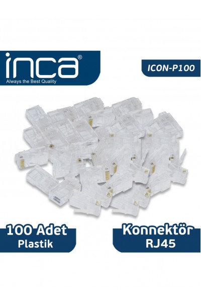 KRN019846 INCA Icon-p100 Cat6 Rj-45 موصل بلاستيك 100 قطعة