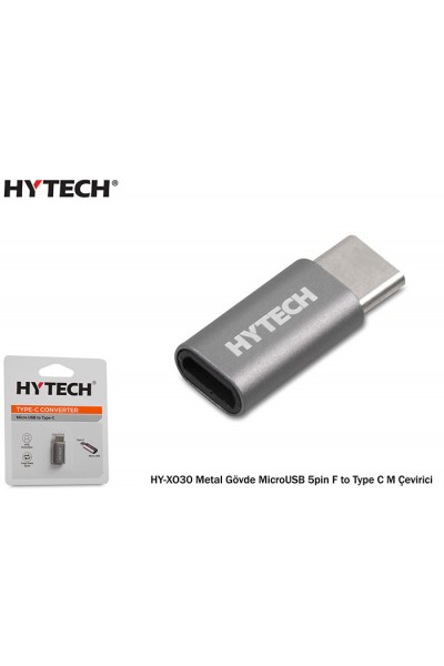 KRN020143 Hytech HY-XO30 هيكل معدني فضي MicroUSB 5pin F إلى محول CM