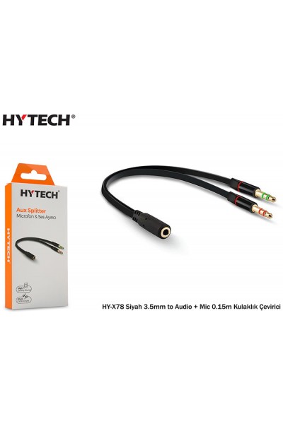 KRN020155 Hytech HY-X78 أسود 3.5 ملم للصوت + ميكروفون 0.15 ملم كول