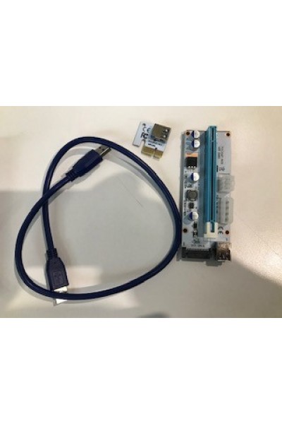 KRN020162 S-link Sl- Ex10 PCI-E 1x إلى 16x Sata 6Pin Bitcoin Riser بطاقة الرسومات الناهض