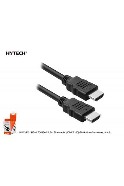 KRN020377 Hytech HY-XHD01 كابل HDMI إلى HDMI 1.5 متر سينما 4K (4096-2160) كابل إرسال الصور والصوت