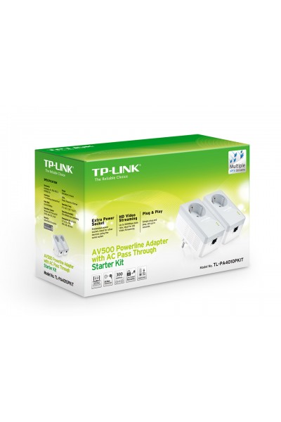 KRN020721 Tp-Link TL-PA4010PKIT 600 ميجابت في الثانية محول مقبس التوصيل باورلاين