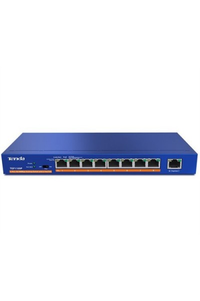 KRN021079 Tenda TEF1109P 9 Port 8 Port Poe+ 10-100 سويتش