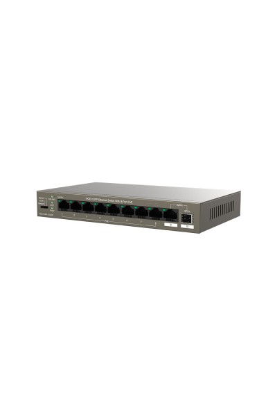 KRN021212 Tenda TEG1110PF-8-102W 9 Port 8 Port Poe+ 10-100-1000 Switch + 1 Port Uplink + 1 Port SFP