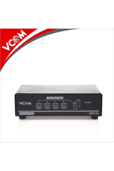 KRN021662 Vcom DD134 1-4 Port 350MHZ Metal Vga Splitter