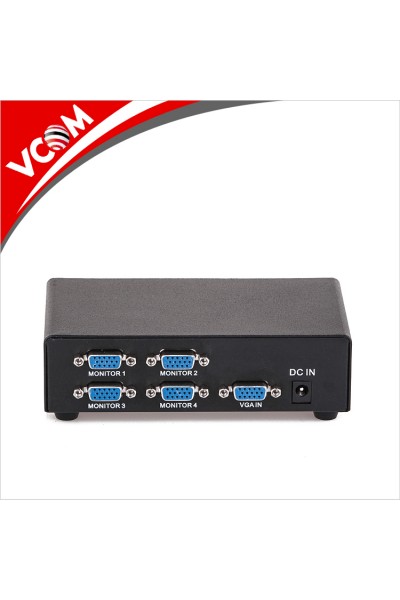 KRN021662 Vcom DD134 1-4 Port 350MHZ Metal Vga Splitter