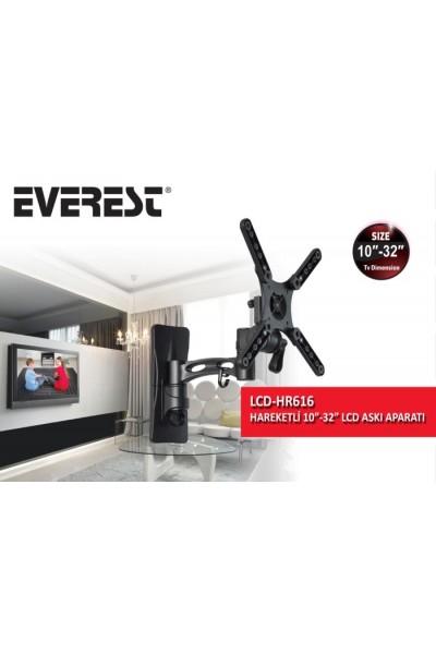 KRN022306 Everest LCD-HR616 شماعة LCD متحركة مقاس 10 بوصة - 32 بوصة