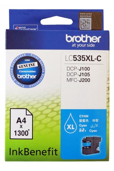 KRN022531 خرطوشة Brother LC535XLC باللون الأزرق السماوي سعة 1300 صفحة DCP-J105 MFC-J200