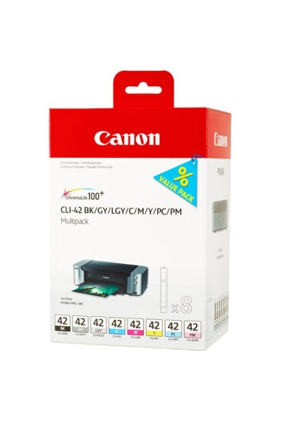 KRN022591 خرطوشة حبر Canon CLI-42 أسود-سماوي-أرجواني-أصفر أسود-سماوي-أحمر-أصفر