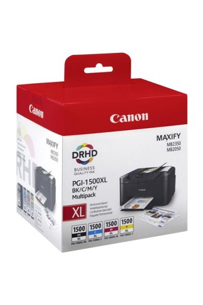 KRN022705 Canon PGI-1500XL أسود-سماوي-أرجواني-أصفر أسود-سماوي-أحمر-أصفر Multipack 4-pack Ink Cartridge