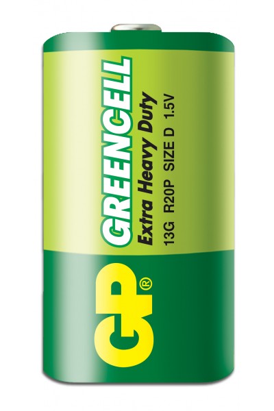 KRN022748 GP Greencel R20 بطارية زنك سميكة بحجم D 2 حزمة GP13-2UE2