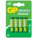 KRN022761 GP Greencel R6 AA حجم بطارية قلم الزنك 4 عبوات GP15G-U4