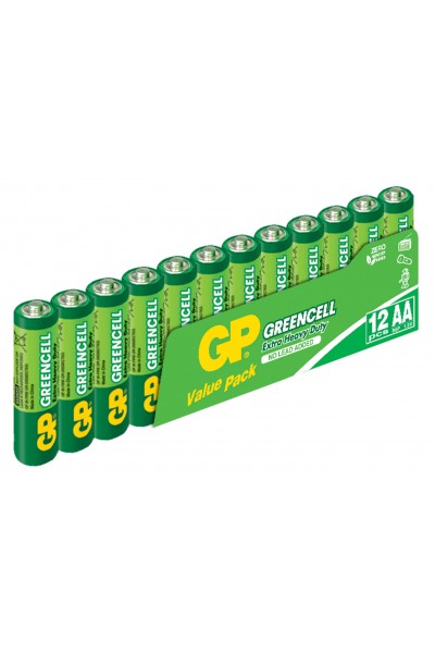 KRN022765 GP Greencel R6 AA حجم بطارية قلم الزنك 12 حزمة GP15G-VS12