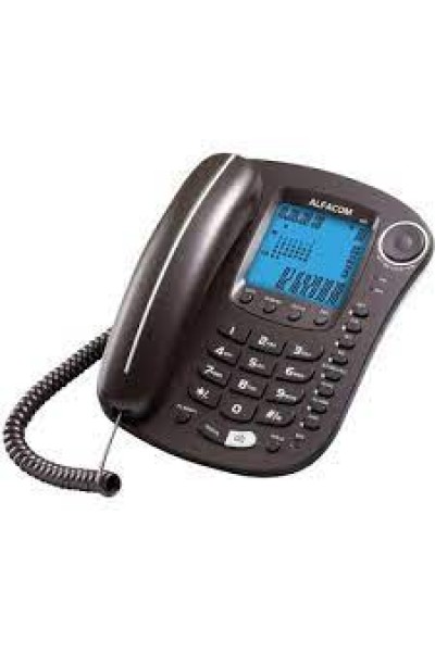 KRN022806 هاتف ALFACOM 460 سلكي بشاشة رمادية اللون مع عرض رقم المتصل