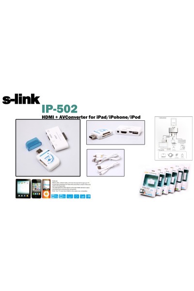 KRN023178 موصل S-link IP-502 -iphone-ipod hdmi+av