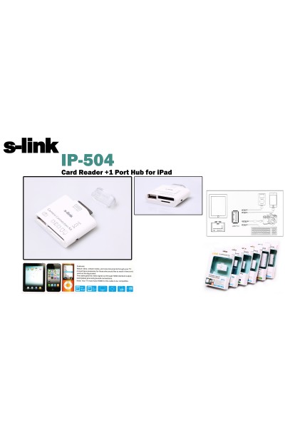 KRN023287 S-link IP-504 قارئ بطاقات آيباد 5 في 1