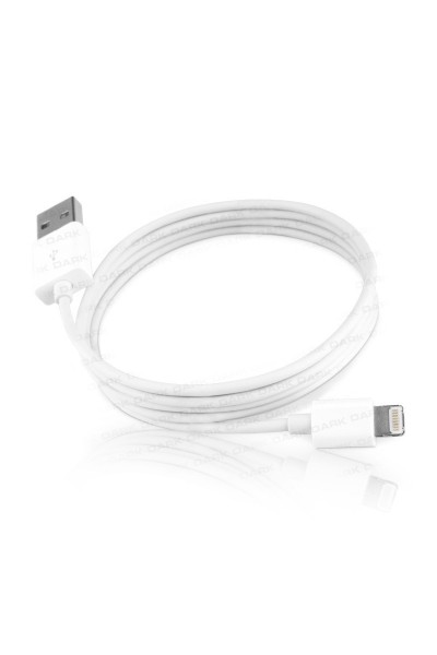 KRN023318 Dark DK-AC-IPCB100LT كابل شحن USB متوافق مع iPad-mini iPad-iPhone5 Lightning 8pin بطول 1 متر أبيض