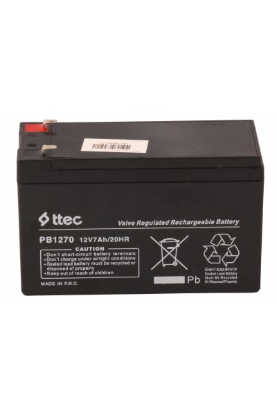 KRN023373 Ttec 12V 7AH-20HR بطارية جافة لا تحتاج إلى صيانة أساسية غير مناسبة لأجهزة UPS لصافرة الإنذار 1,75 كجم