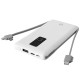 KRN023582 S-link IP-T100C 10000mAh Lightning+Micro+Type C كابل Powerbank مع شاشة LCD بيضاء