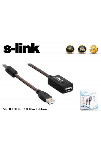 KRN023998 S-link SL-UE130 10mt USB 2.0 موسع كابل تمديد USB