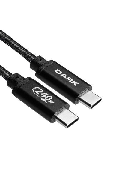 KRN024103 Dark 50cm USB Type-C 240W PD شحن فائق السرعة وكابل مضفر بسرعة 480 ميجا بت في الثانية