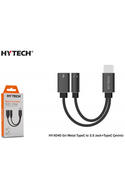 KRN024117 Hytech HY-XO40 معدن رمادي من TypeC إلى 3.5 مقبس + محول TypeC