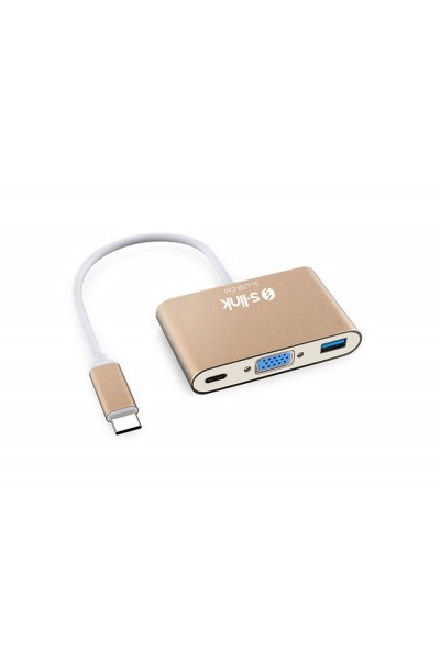 KRN024131 كابل S-link SL-USB-C66 من النوع C إلى VGA+usb3.0+pd