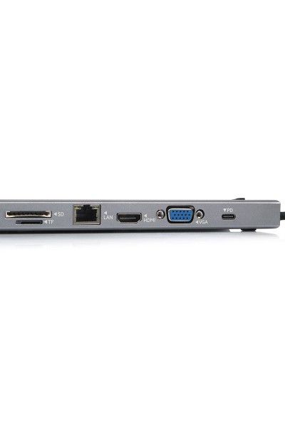 KRN024161 Dark DK-AC-U31X35 USB 3.1 Type C 10 in 1 Etht-HDMI-VGA-TFSD بطاقة Ok-USB3- سماعة رأس متعددة المحور