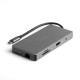 KRN024184 Dark DK-AC-U31X43 USB 3.1 Gen1 Type C 10 in1 Ether-USB-C PD- HDMI-VGA-TF بطاقة SD - 3xUSB 3.0-Hub