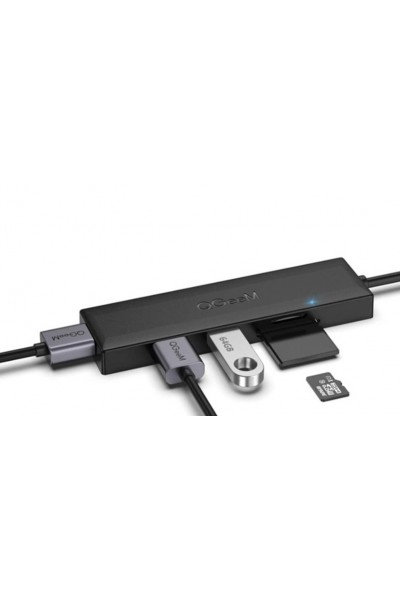 KRN024194 Qgeem QG-UH05C USB 3.0 النوع C 5 في 1 TF قارئ بطاقات SD - 3x USB 3.0 محول محول HUB