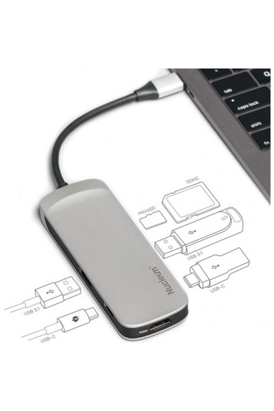 KRN024225 Kingston Nucleum Macbook HDMI+ USB 3.1 + USB-C + MicroSD + USB 3.1 + USB-C محول Apple