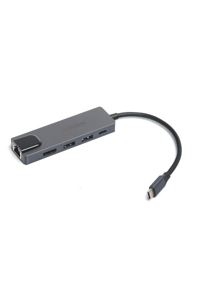 KRN024226 Dark 5 in 1 USB 3.1 Type-C إلى Ethernet - HDMI - USB 65W Port Replicator HUB