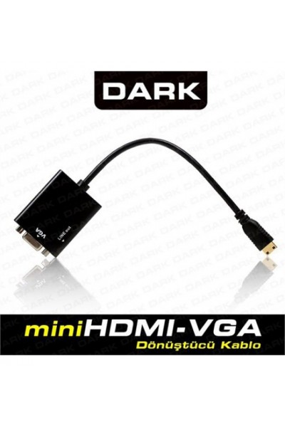 KRN024246 كابل DK-HD-AHDMINIXVGA Mini HDMI - VGA وصوت نشط داكن DK-HD-AHDMINIXVGA