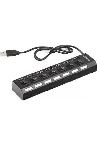 KRN024259 Dark DK AC USB272 7 منافذ بتبديل USB2.0 HUB