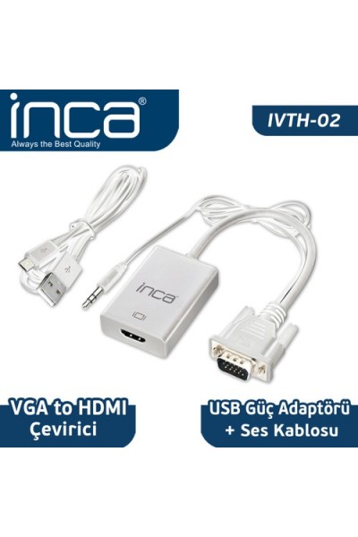 KRN024278 Inca IVTH-02 محول VGA إلى HDMI + محول USB + + كابل صوت