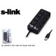KRN024305 S-link SL-U307B أسود 4 منافذ 3.0 USB معدد إرسال